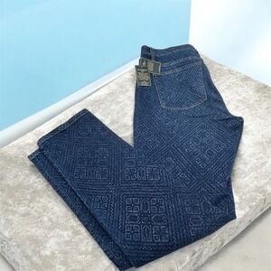 Lauren Ralph Lauren Modern Skinny Jeans Women 12 Indigo Geometric Print Slimming